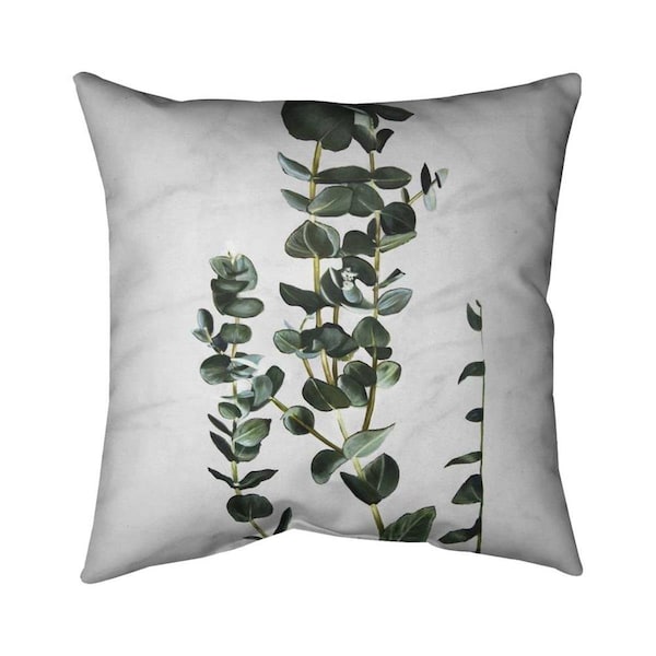 Begin Home Decor 20 x 20 in. Eucalyptus Stems-Double Sided Print Indoor Pillow - 5541-2020-FL337