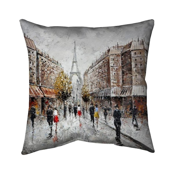 Begin Home Decor 20 x 20 in. Paris Busy Street-Double Sided Print Indoor Pillow - 5541-2020-CI28