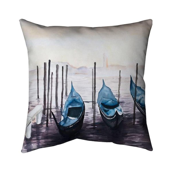 Begin Home Decor 26 x 26 in. The Gondola In Italy-Double Sided Print Indoor Pillow - 5541-2626-LA131