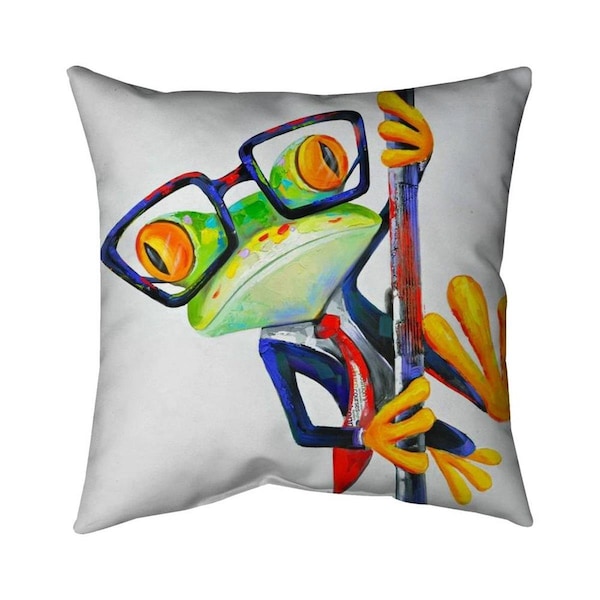 Fondo 26 x 26 in. Funny Frog with Glasses-Double Sided Print Indoor Pillow - FO2796929