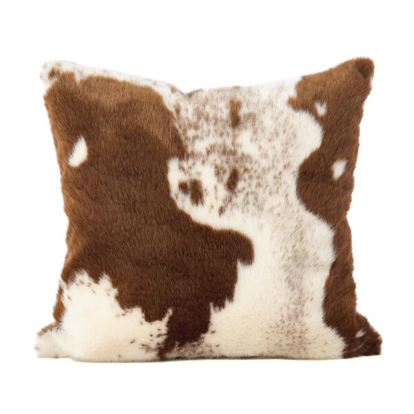 Rlm Distribution 22 in. Urban Faux Cowhide Poly Filled Pillow, Brown - HO2658870