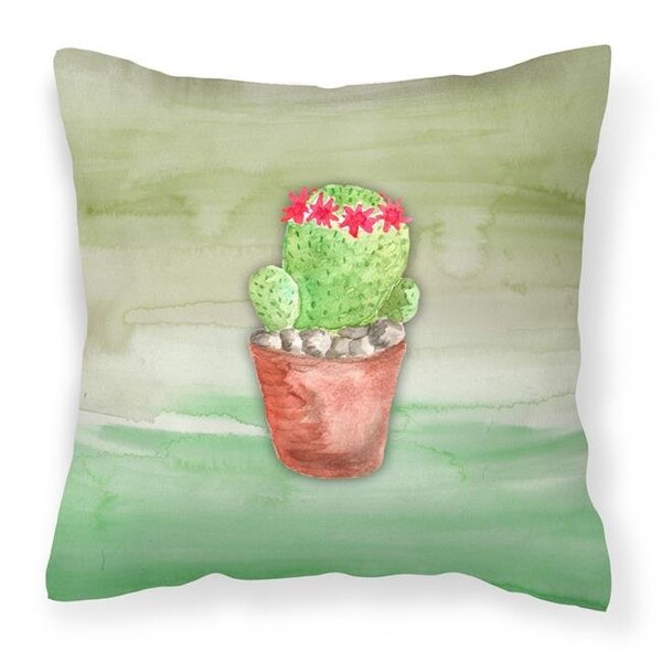Carolines Treasures Carolines Treasures BB7364PW1414 Cactus Green Watercolor Fabric Decorative Pillow - BB7364PW1414