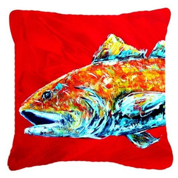 Carolines Treasures Carolines Treasures MW1141APW1414 Red Fish Alphonzo Head Canvas Fabric Decorative Pillow - MW1141APW1414