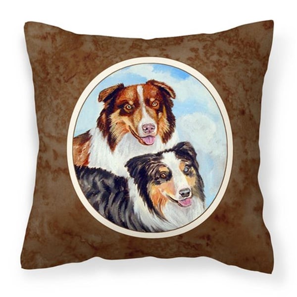 Jensendistributionservices Australian Shepherd What a Pair Fabric Decorative Pillow - MI2549437