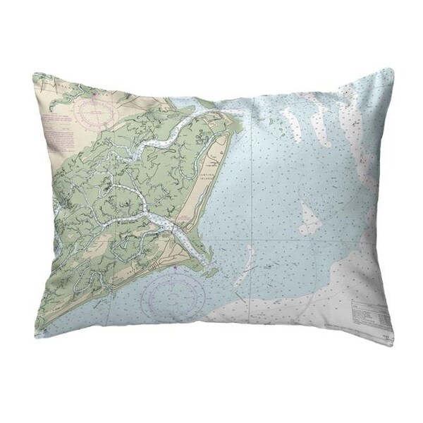 Betsy Drake Betsy Drake KS11517 11 x 14 in. Fripp Island; SC Nautical Map Non-Corded Indoor & Outdoor Pillow - KS11517