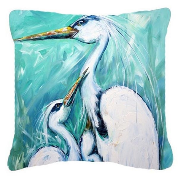 Carolines Treasures Carolines Treasures MW1145PW1414 Mothers Love Egret Canvas Fabric Decorative Pillow - MW1145PW1414