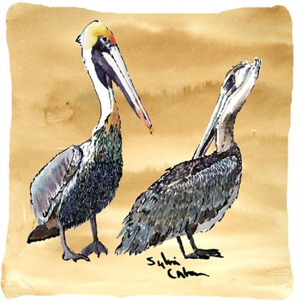 Carolines Treasures Carolines Treasures 8408PW1414 14 x 14 in. Bird - Pelican Decorative Fabric Pillow - 8408PW1414