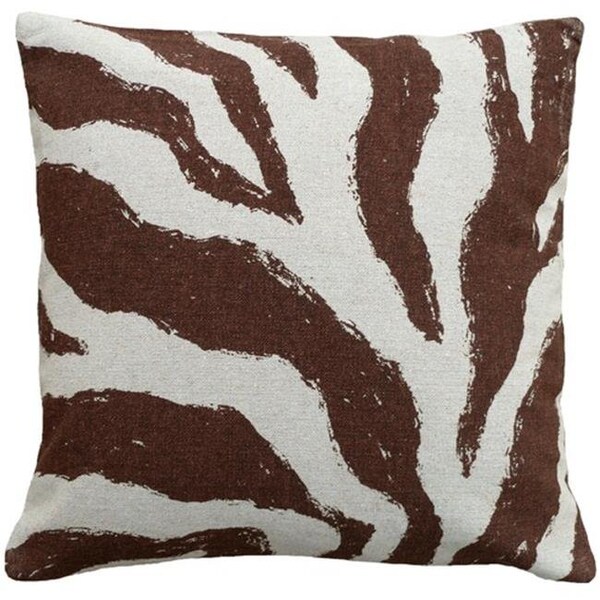 123 Creations 123 Creations CS009P-BR Screen print pillow - Zebra Brown - CS009P/BR
