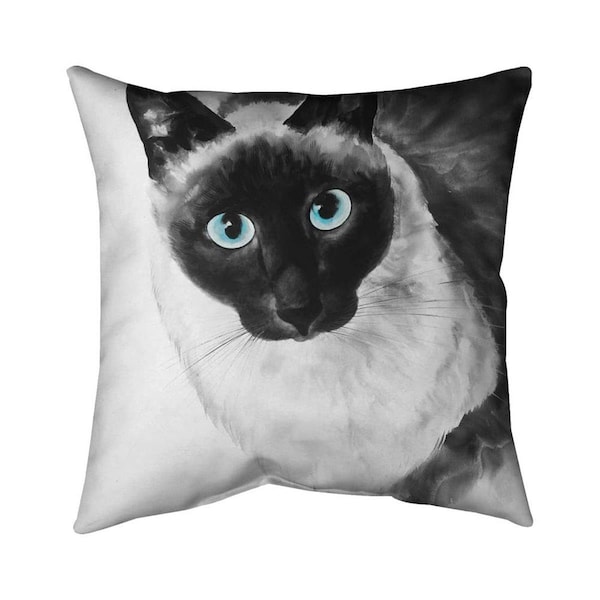 Fondo 26 x 26 in. Blue Eyes Siamese Cat-Double Sided Print Indoor Pillow - FO2775158