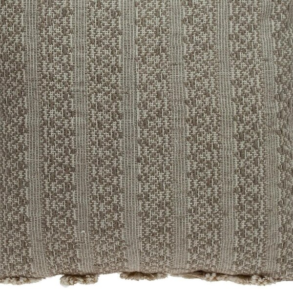 Homeroots 20 x 20 x 5 in. Beige Neutral Sand Woven Throw Pillow - 383113