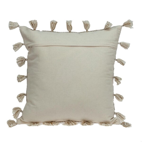 Homeroots 20 x 20 x 5 in. Beige Neutral Sand Woven Throw Pillow - 383113