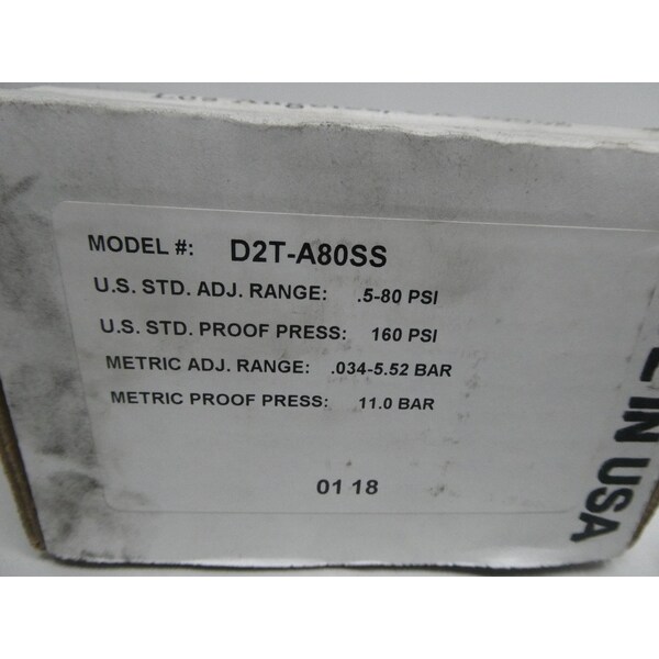 Interruptor de presión Barksdale 0.5-80PSI 125/250/480V-AC - D2T-A8033