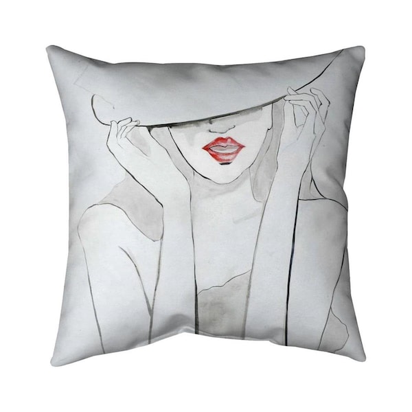 Fondo 20 x 20 in. Woman with Big Hat-Double Sided Print Indoor Pillow - FO2773797