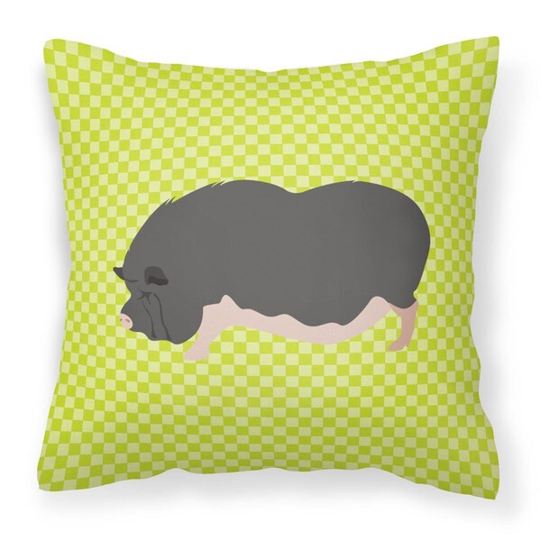 Jensendistributionservices Vietnamese Pot-Bellied Pig Green Fabric Decorative Pillow, 18 x 18 in. - MI2550821