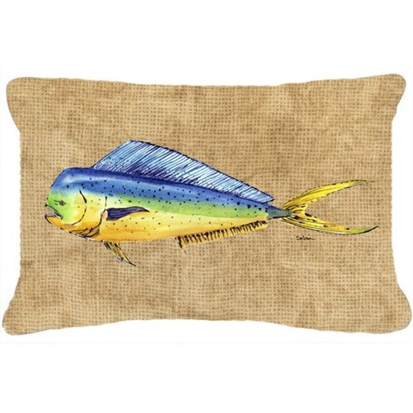 Jensendistributionservices 12 x 16 In. Dolphin Mahi Mahi Indoor & Outdoor Fabric Decorative Pillow - MI10860