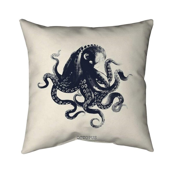 Fondo 26 x 26 in. Octopus-Double Sided Print Indoor Pillow - FO3339841