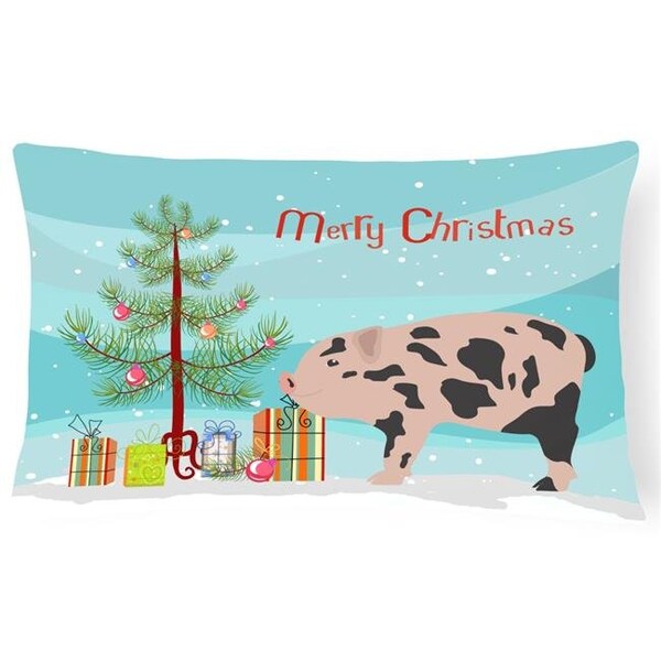 Carolines Treasures Carolines Treasures BB9302PW1216 Mini Miniature Pig Christmas Canvas Fabric Decorative Pillow - BB9302PW1216