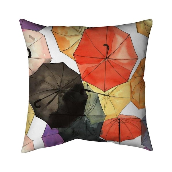 Fondo 26 x 26 in. Suspended Umbrellas-Double Sided Print Indoor Pillow - FO2777305