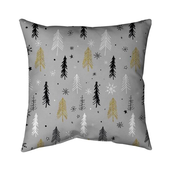 Begin Home Decor 26 x 26 in. Christmas Tree Pattern-Double Sided Print Indoor Pillow - 5541-2626-HO3-1