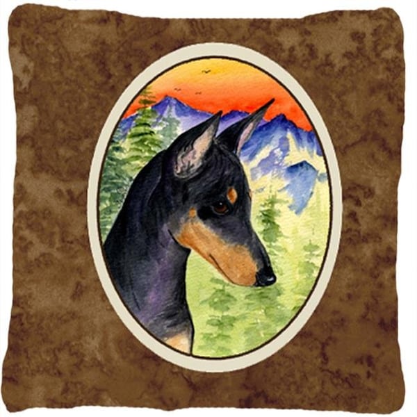 Carolines Treasures Carolines Treasures SS8425PW1414 Manchester Terrier Decorative Indoor & Outdoor Fabric Pillow - SS8425PW1414