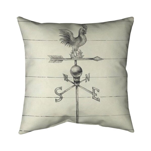 Begin Home Decor 26 x 26 in. Vintage Weathervane-Double Sided Print Indoor Pillow - 5541-2626-MI84