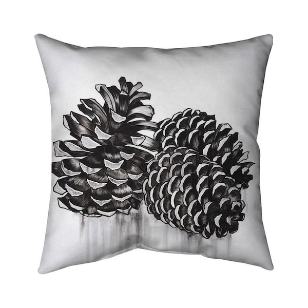 Fondo 20 x 20 in. Three Small Pine Cones-Double Sided Print Indoor Pillow - FO2774188