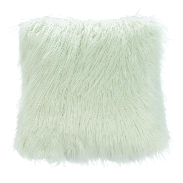 Safavieh 20 x 20 in. Caelie Faux Fur Mint Throw Pillows with Poly Insert - PLS7021A-2020