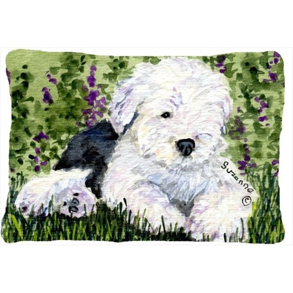 Jensendistributionservices Old English Sheepdog Indoor & Outdoor Decorative Fabric Pillow - 12 x 16 in. - MI750317