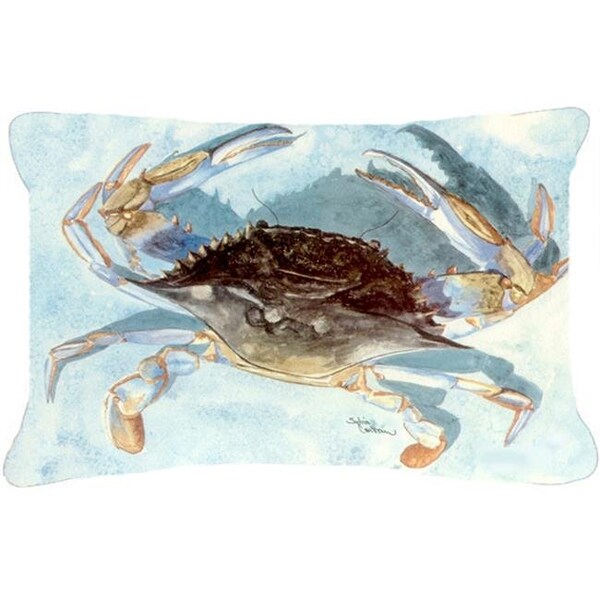 Carolines Treasures Carolines Treasures 8011PW1216 12 x 16 In. Blue Crab Indoor & Outdoor Fabric Decorative Pillow - 8011PW1216