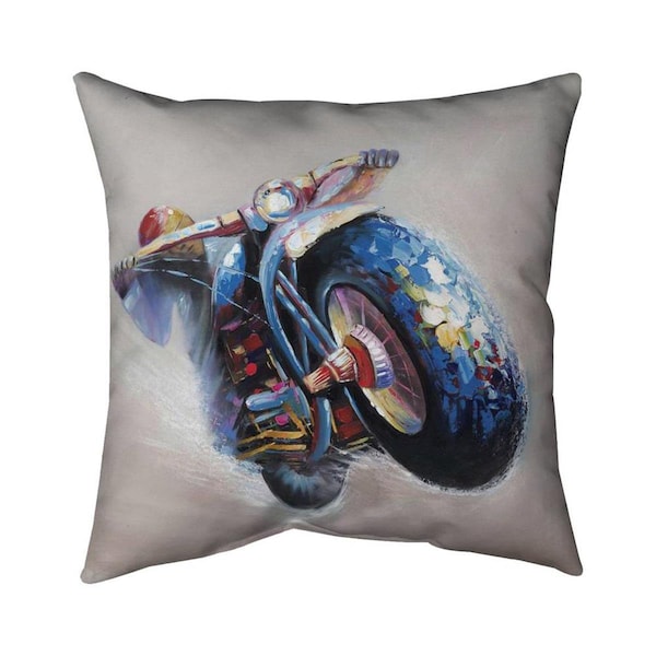 Fondo 20 x 20 in. Motorcycle In Jump-Double Sided Print Indoor Pillow - FO2795728
