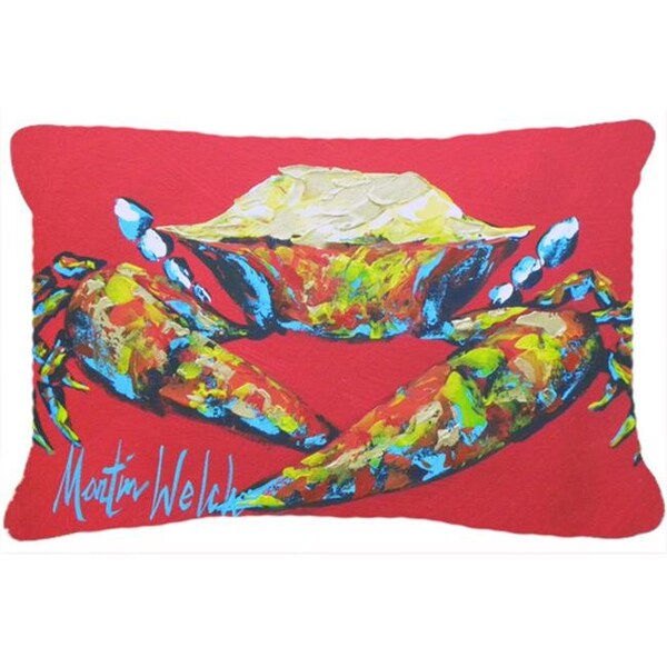 Carolines Treasures Carolines Treasures MW1096PW1216 Crab Seafood One Indoor & Outdoor Fabric Decorative Pillow - MW1096PW1216