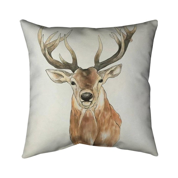 Fondo 26 x 26 in. Front Deer Portrait-Double Sided Print Indoor Pillow - FO2796919
