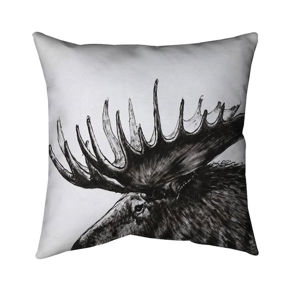 Begin Home Decor 26 x 26 in. Moose Plume-Double Sided Print Indoor Pillow - 5541-2626-AN473