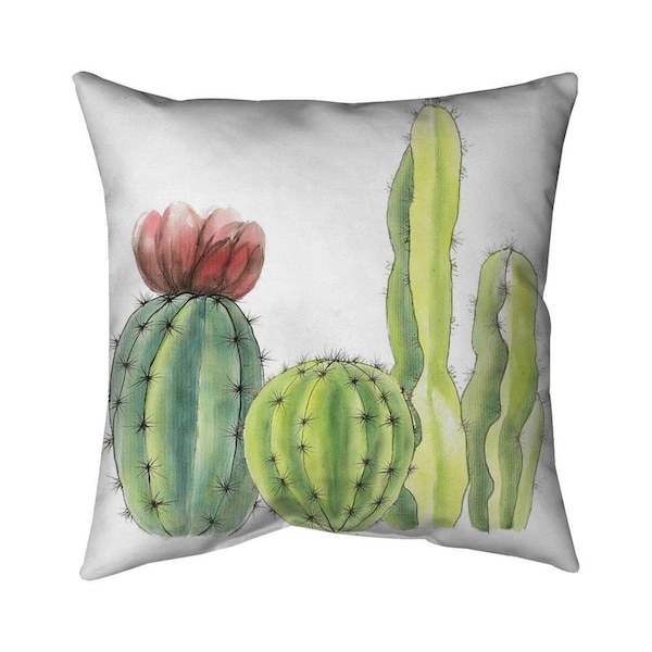Begin Home Decor 20 x 20 in. Four Little Cactus-Double Sided Print Indoor Pillow - 5541-2020-FL286