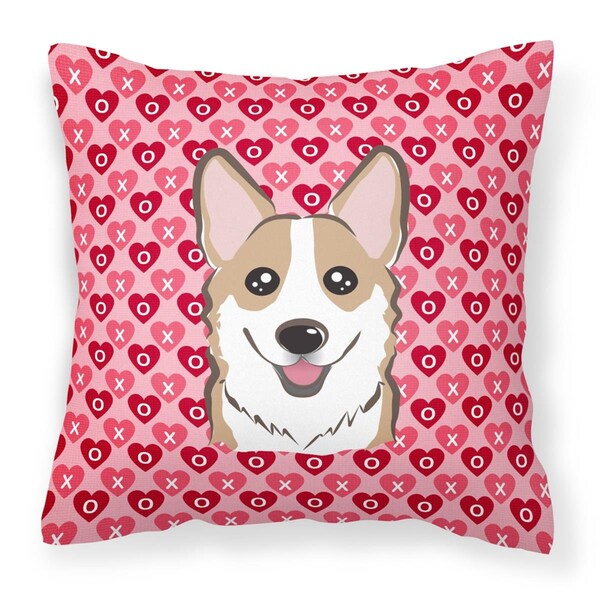 Jensendistributionservices Sable Corgi Hearts Fabric Decorative Pillow - MI2552683