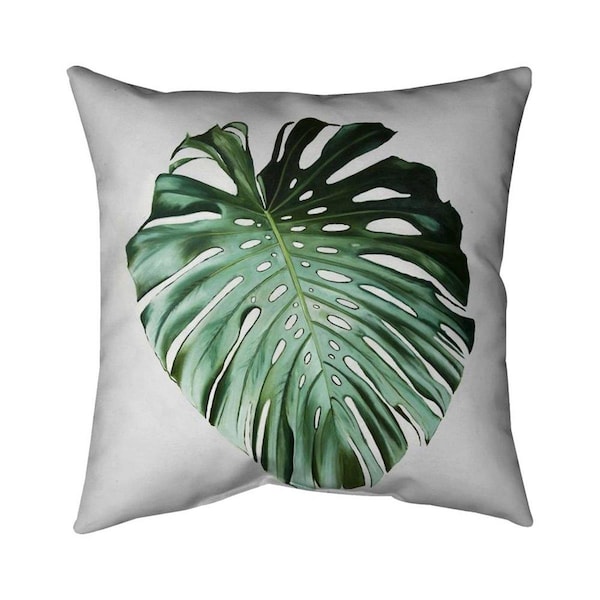 Fondo 26 x 26 in. Monstera Leaf-Double Sided Print Indoor Pillow - FO2774230