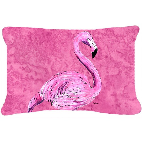Jensendistributionservices 12 x 16 In. Flamingo on Pink Indoor & Outdoor Fabric Decorative Pillow - MI2554126