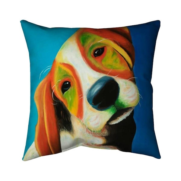 Fondo 26 x 26 in. Colorful Beagle Dog-Double Sided Print Indoor Pillow - FO2796374