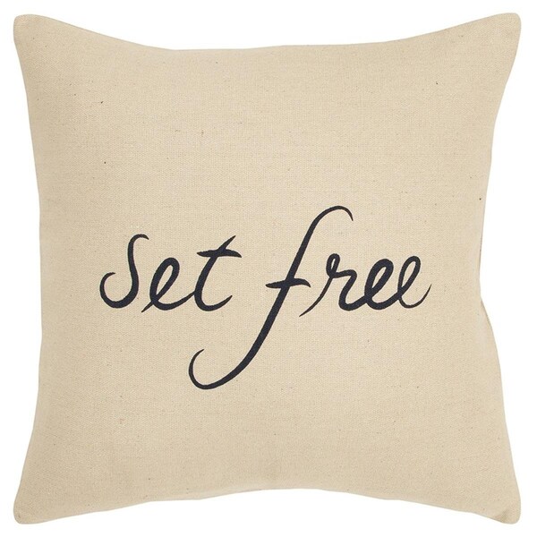 Homeroots Black & Beige Canvas Set Free Still Throw Pillow - 403354