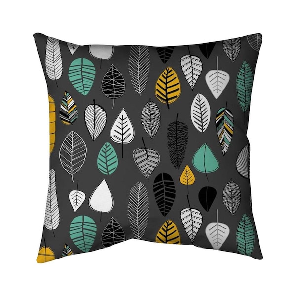 Fondo 26 x 26 in. Leaves Illustration-Double Sided Print Indoor Pillow - FO2777023