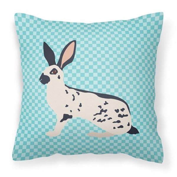 Carolines Treasures Carolines Treasures BB8135PW1414 English Spot Rabbit Blue Check Fabric Decorative Pillow; 14 x 14 in. - BB8135PW1414