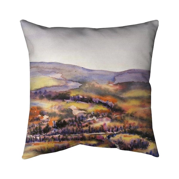 Begin Home Decor 26 x 26 in. Beautiful Hills-Double Sided Print Indoor Pillow - 5541-2626-LA156