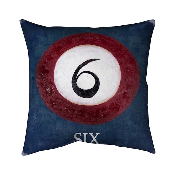 Begin Home Decor 20 x 20 in. Billiard Ball No.6-Double Sided Print Indoor Pillow - 5541-2020-TY4