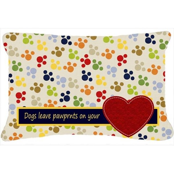 Carolines Treasures Carolines Treasures SB3054PW1216 Dogs Leave Pawprints On Your Heart Indoor & Outdoor Fabric Decorative Pillow - SB3054PW1216