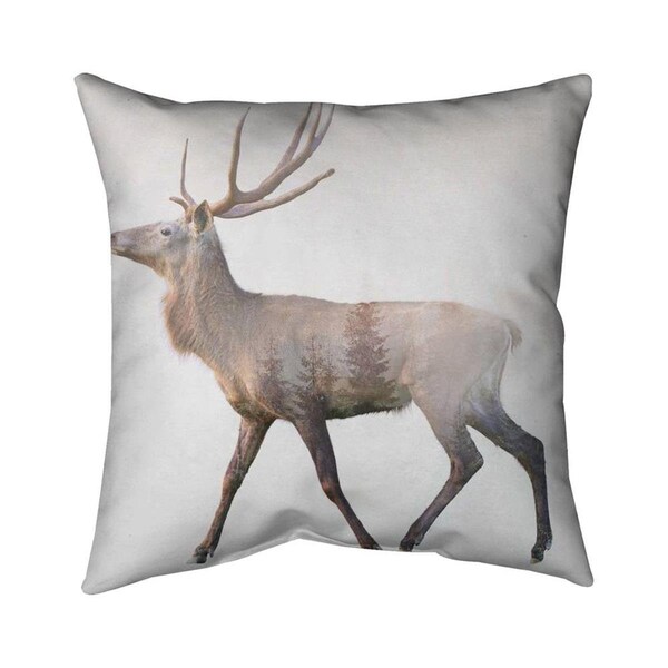 Fondo 26 x 26 in. Deer & Forest-Double Sided Print Indoor Pillow - FO2772086