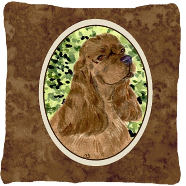 Carolines Treasures 14 x 14 in. Cocker Spaniel Decorative Fabric Pillow - CA74379