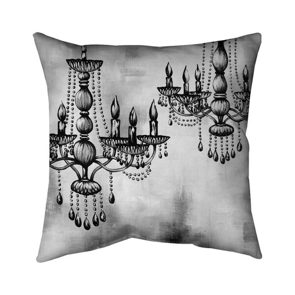 Begin Home Decor 20 x 20 in. Two Crystal Chandeliers-Double Sided Print Indoor Pillow - 5541-2020-SL3
