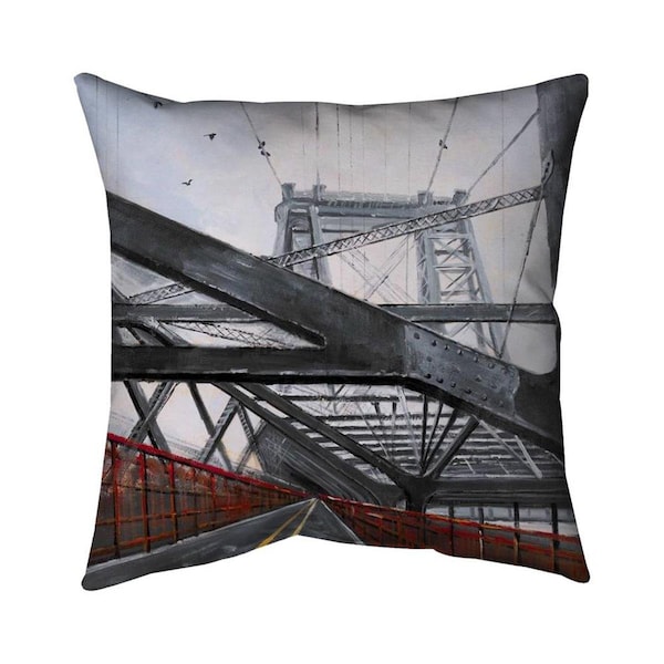 Begin Home Decor 26 x 26 in. Bridge Architecture-Double Sided Print Indoor Pillow - 5541-2626-CI225