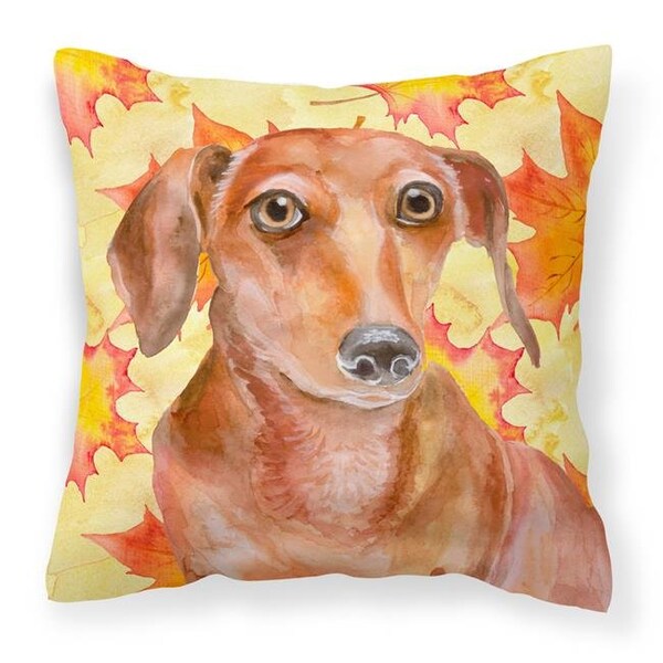 Carolines Treasures Carolines Treasures BB9968PW1414 Red Dachshund Fall Fabric Decorative Pillow - BB9968PW1414