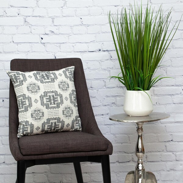 Homeroots 16 x 16 x 5 in. Gray Aztec Design Throw Pillow - 383091